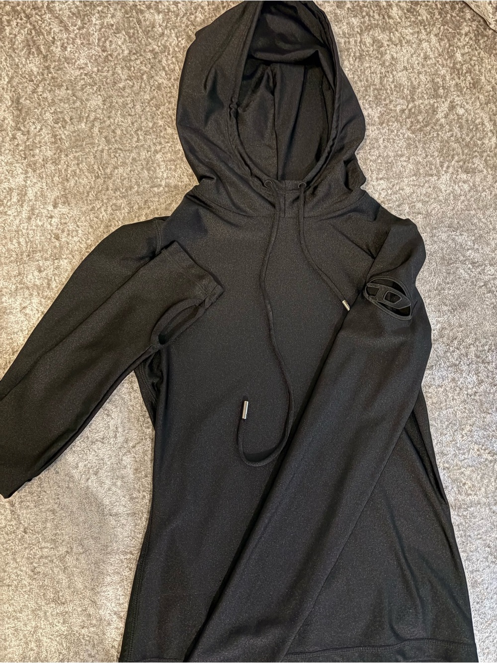 Diesel Black Hooded Long Sleeve Pullover